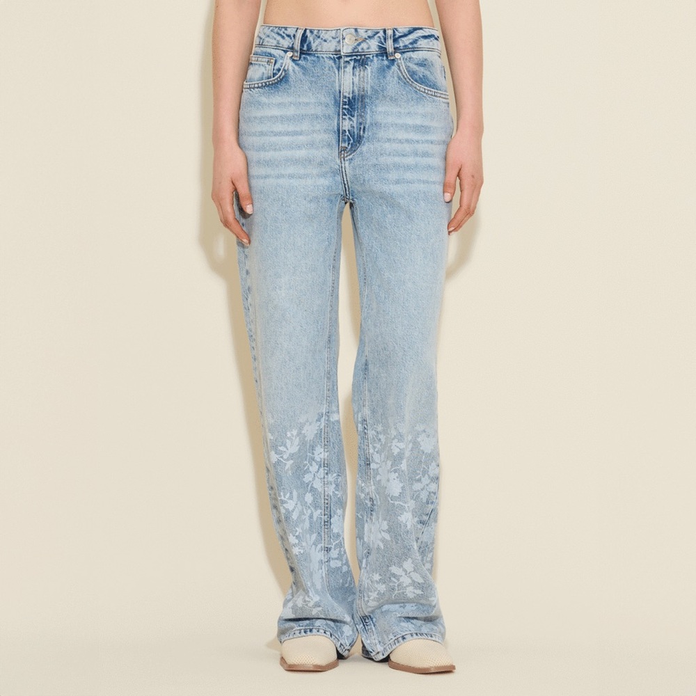 Holzweiler Floral Flower Print Denim Jeans